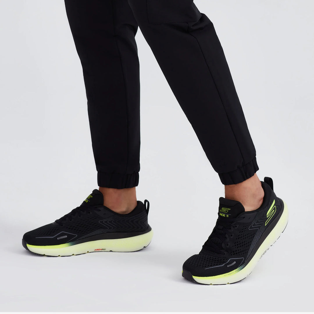 Skechers GO RUN Ride 11 – 246079-BKW – Black/White/Neon Green