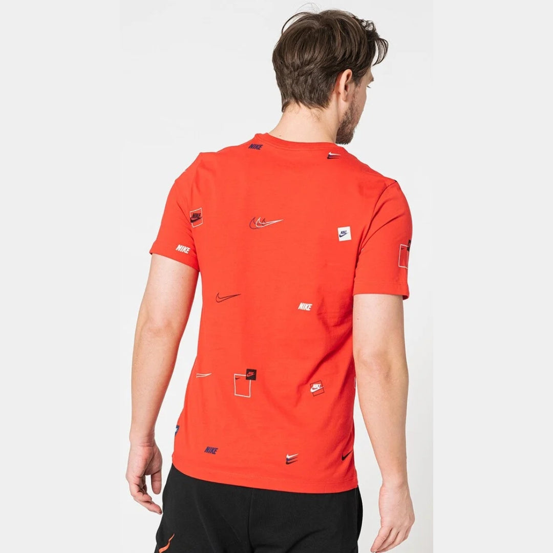 Nike NSW Multi-Logo AOP T-Shirt – DN5246-657 – University Red