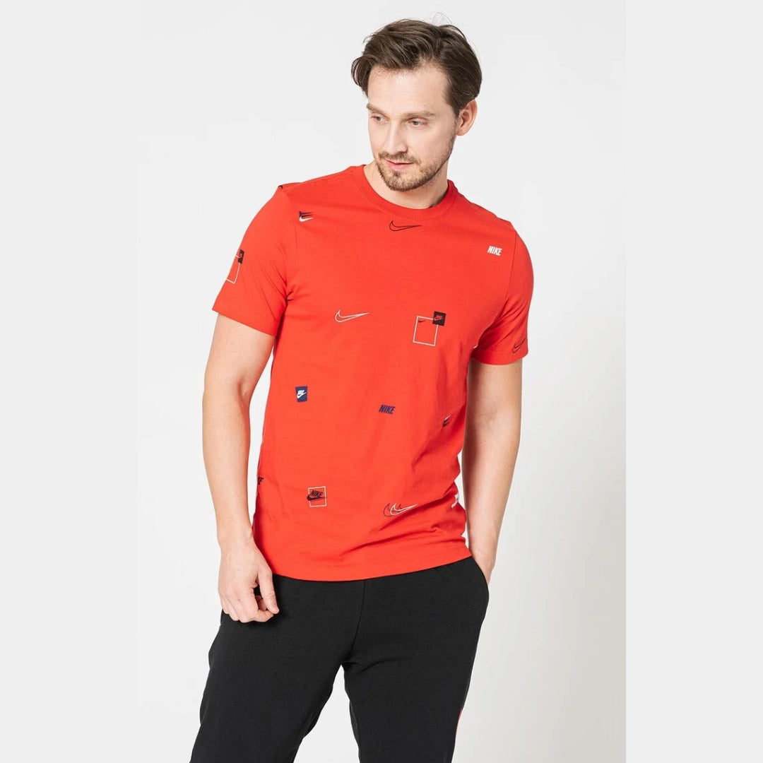 Nike NSW Multi-Logo AOP T-Shirt – DN5246-657 – University Red