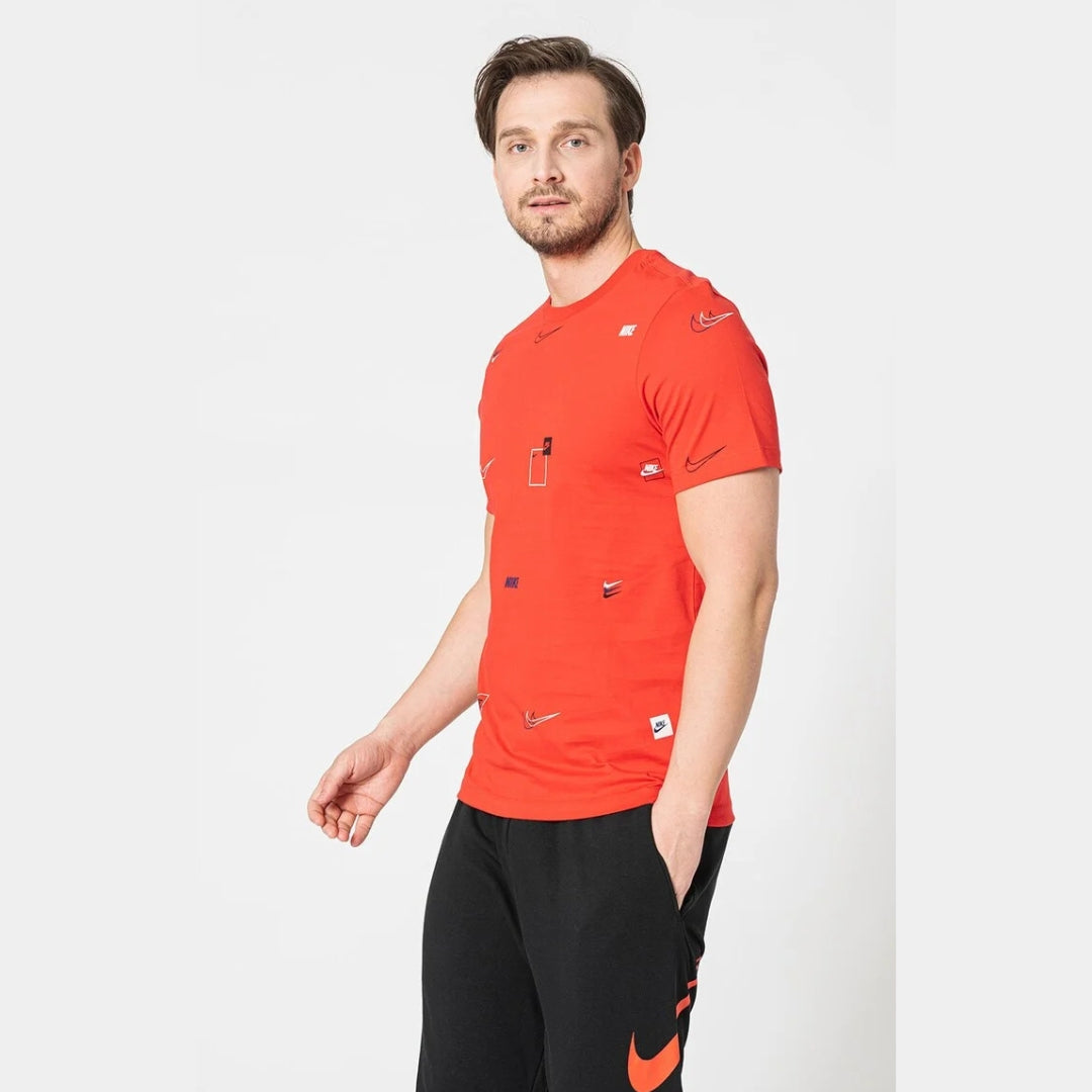 Nike NSW Multi-Logo AOP T-Shirt – DN5246-657 – University Red