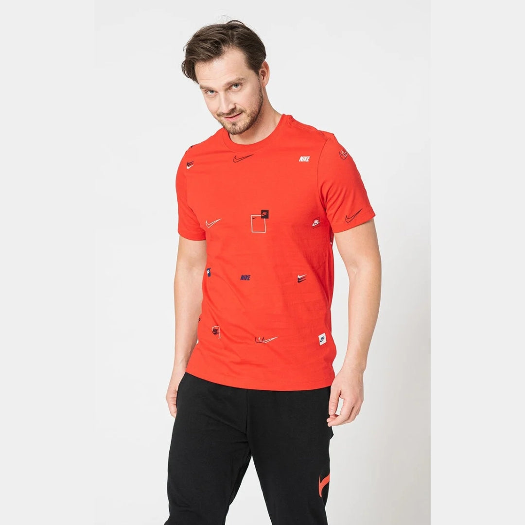 Nike NSW Multi-Logo AOP T-Shirt – DN5246-657 – University Red