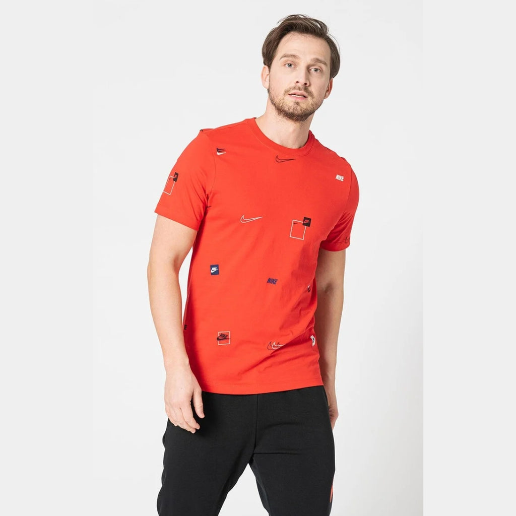 Nike NSW Multi-Logo AOP T-Shirt – DN5246-657 – University Red