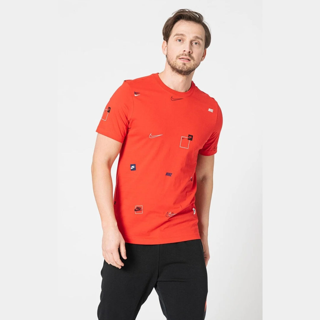 Nike NSW Multi-Logo AOP T-Shirt – DN5246-657 – University Red