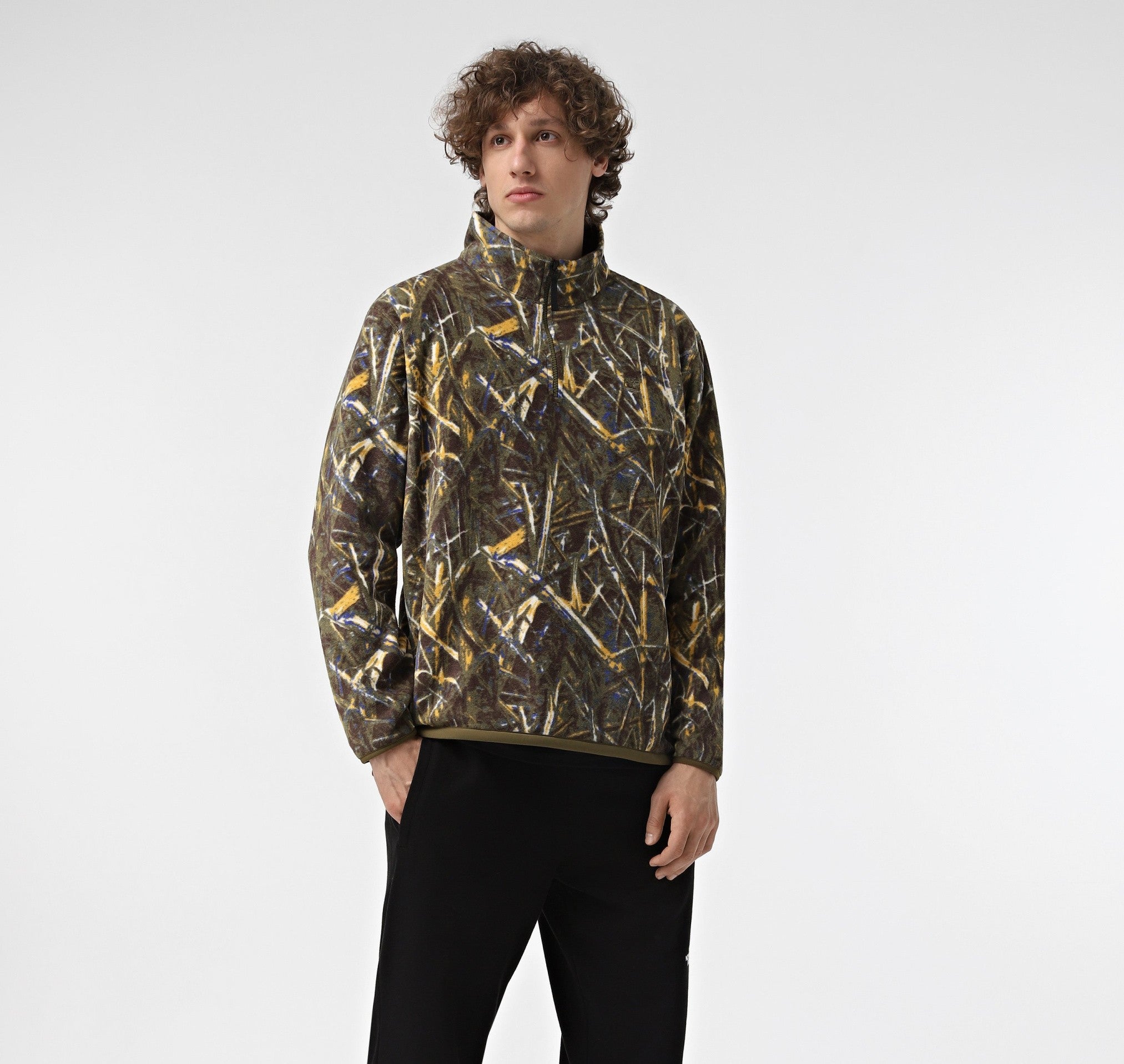 Timberland Half-Zip Camo Fleece Pullover – TB0A649QEJM – Brown Camo