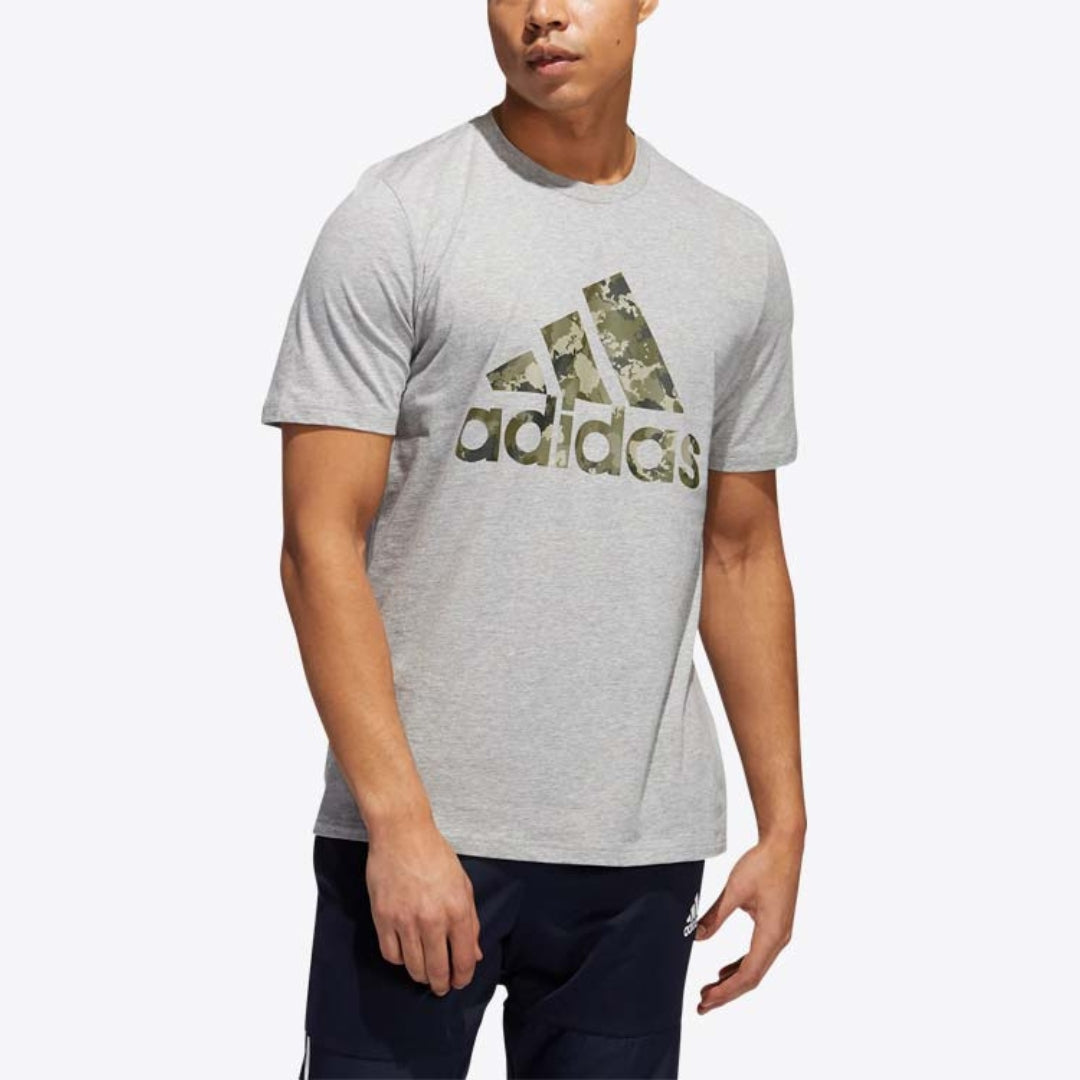 Adidas Camo Badge of Sport Graphic T-Shirt – GL6293 – Medium Grey Heather