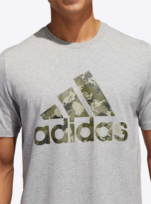 Adidas Camo Badge of Sport Graphic T-Shirt – GL6293 – Medium Grey Heather