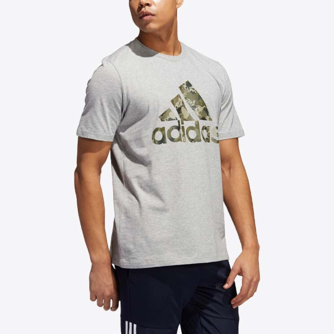 Adidas Camo Badge of Sport Graphic T-Shirt – GL6293 – Medium Grey Heather