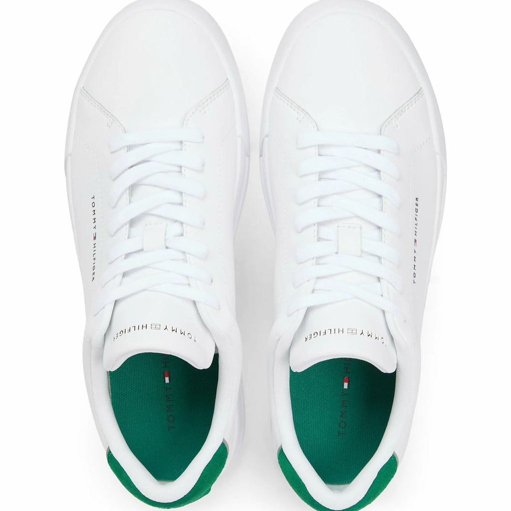 Tommy Hilfiger TH Court Leather Detail Essential – FM0FM05367 – White / Avalon Green