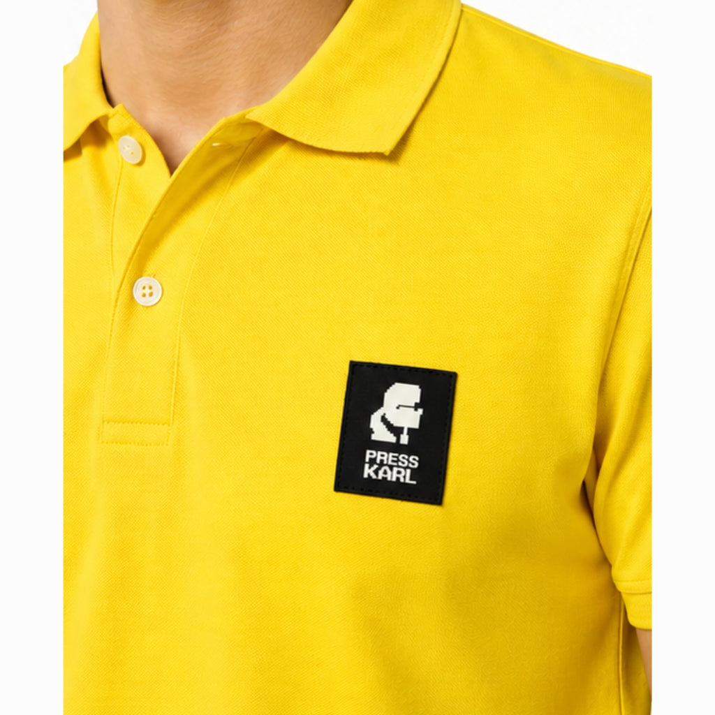Karl Lagerfeld Logo Patch Polo Shirt – KL21MPL01 – Yellow