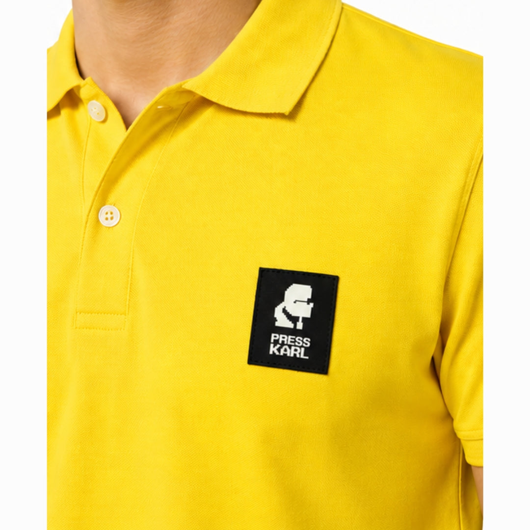 Karl Lagerfeld Logo Patch Polo Shirt – KL21MPL01 – Yellow