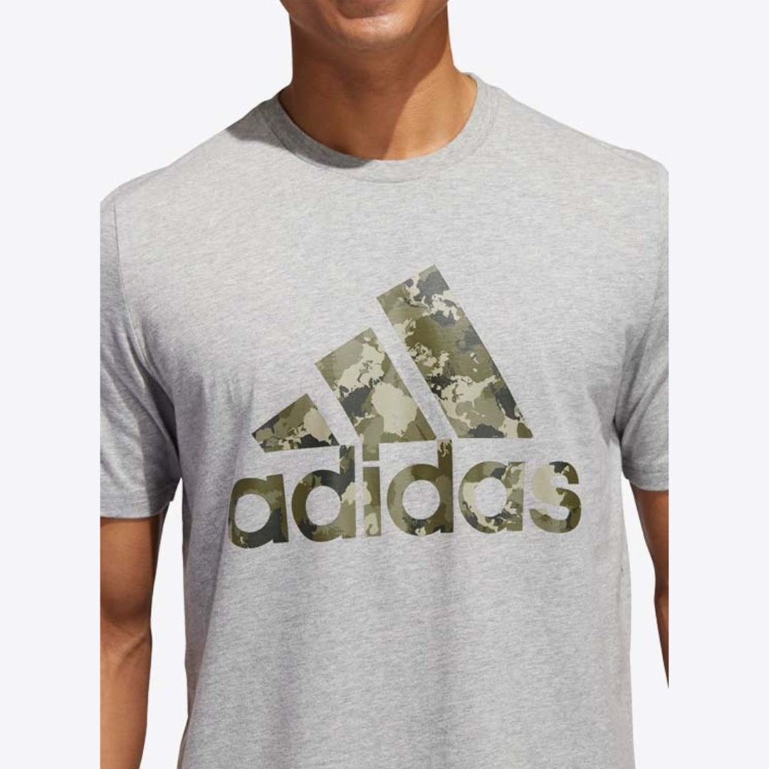 Adidas Camo Badge of Sport Graphic T-Shirt – GL6293 – Medium Grey Heather