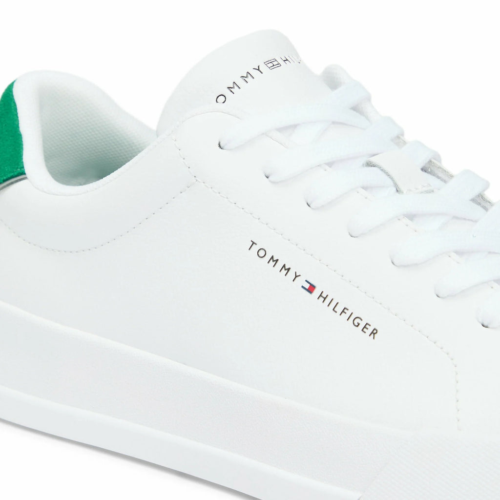 Tommy Hilfiger TH Court Leather Detail Essential – FM0FM05367 – White / Avalon Green