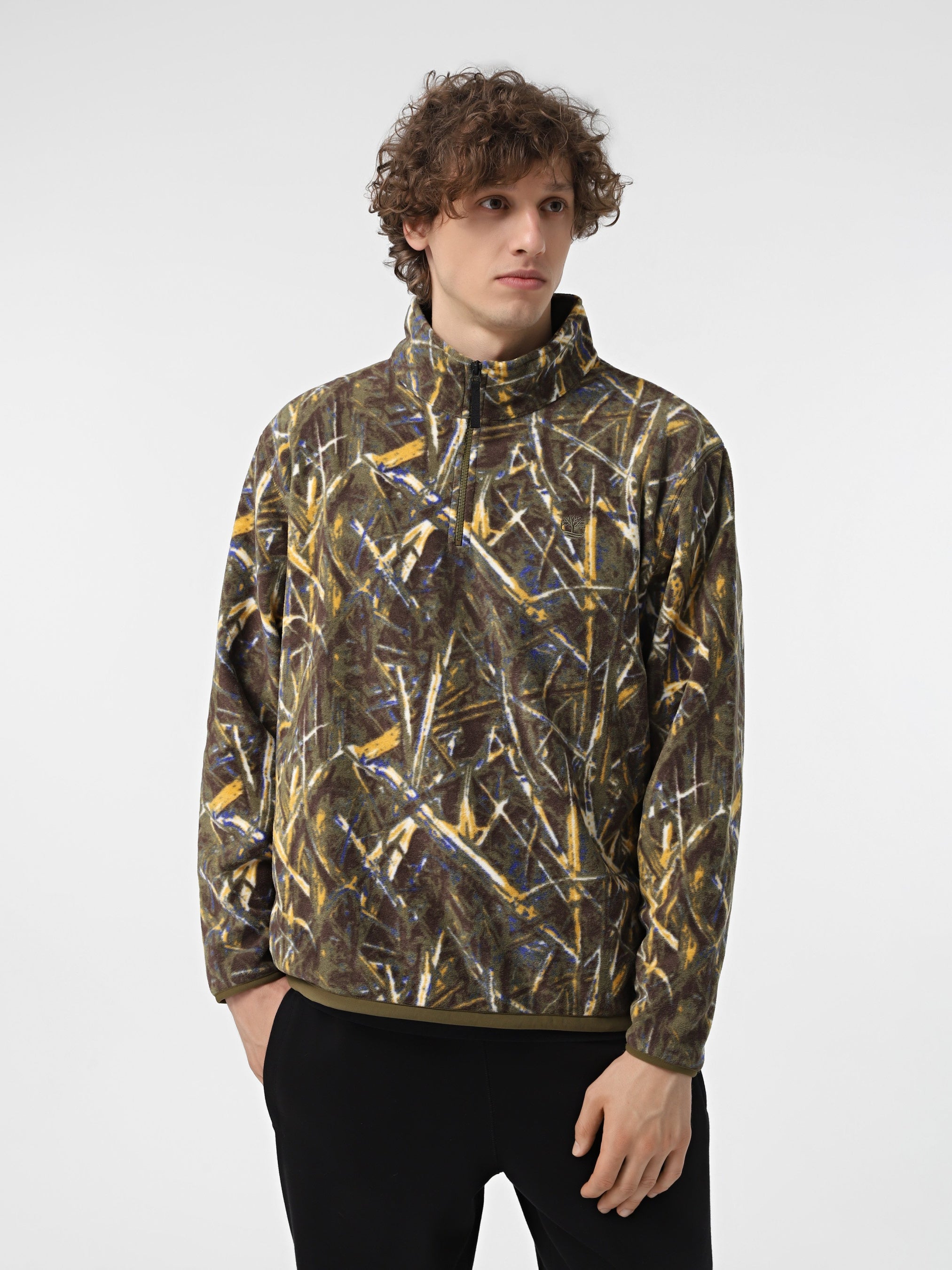 Timberland Half-Zip Camo Fleece Pullover – TB0A649QEJM – Brown Camo