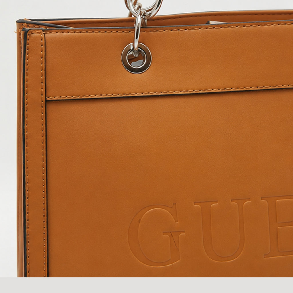 GUESS Structured Logo-Embossed Tote Bag – LE792925 HON – Honey