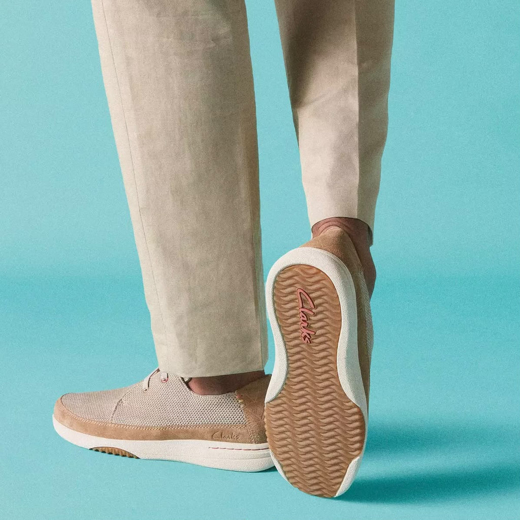 Clarks Easeway Lace Sneakers – 261813697 – Sand Combi