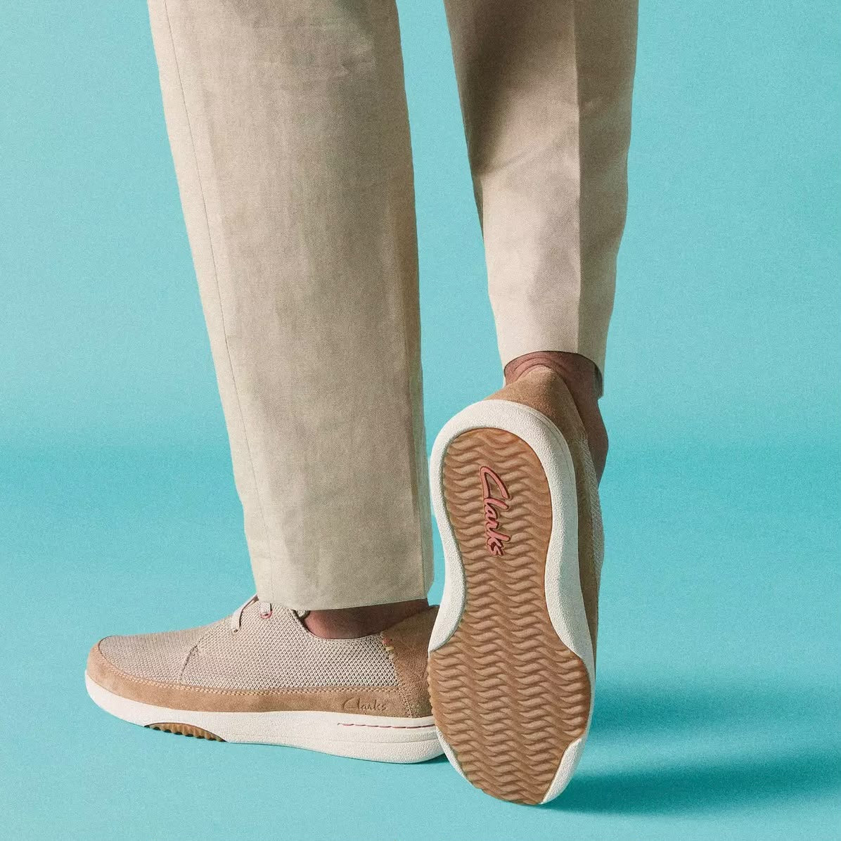 Clarks Easeway Lace Sneakers – 261813697 – Sand Combi