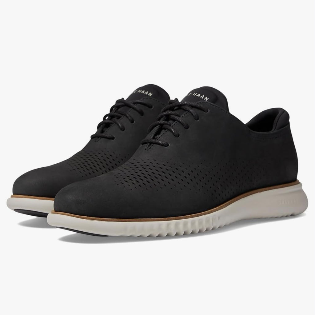 Cole Haan 2.ZERØGRAND Laser Wingtip Oxford – C23807 – Black / Ivory