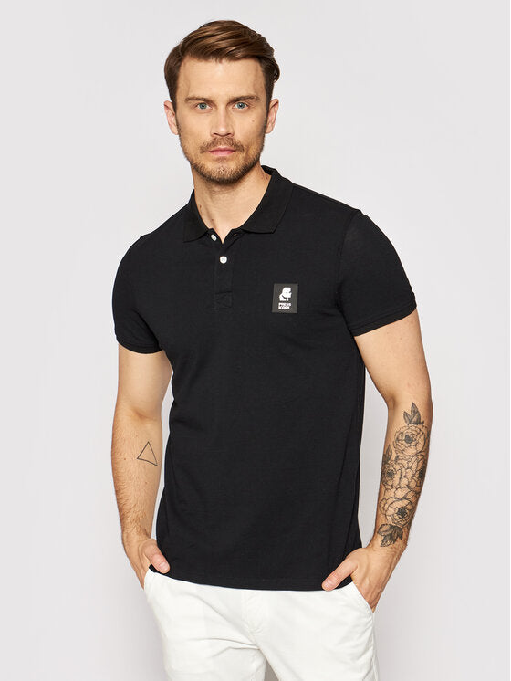 Karl Lagerfeld Logo Patch Polo Shirt – KL21MPL01 – Black