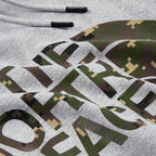 The North Face Drew Peak Camo Logo Pullover Hoodie – NF0A3XYDDYX1 – Light Grey Heather