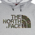 The North Face Drew Peak Camo Logo Pullover Hoodie – NF0A3XYDDYX1 – Light Grey Heather